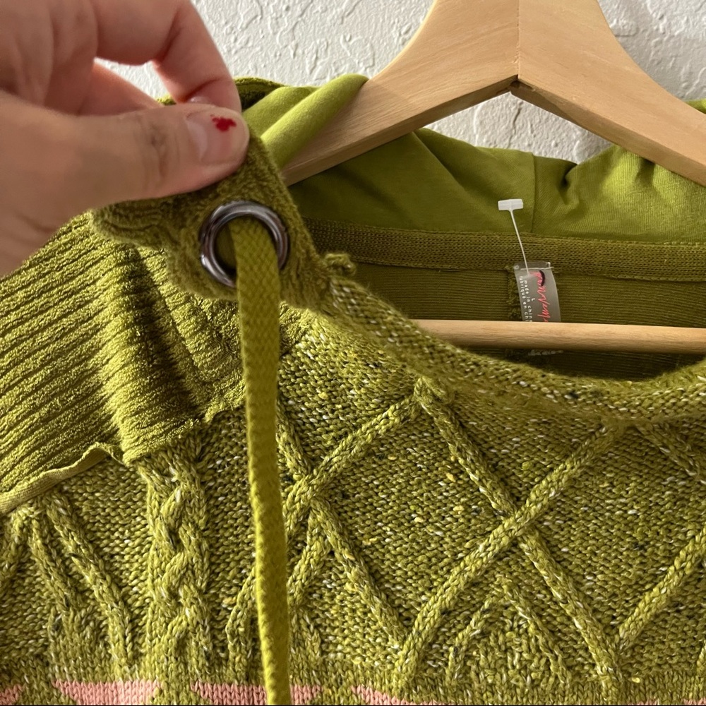NEW Free People Ski Bum Knit Pullover Hoodie L - Picture 6 of 9